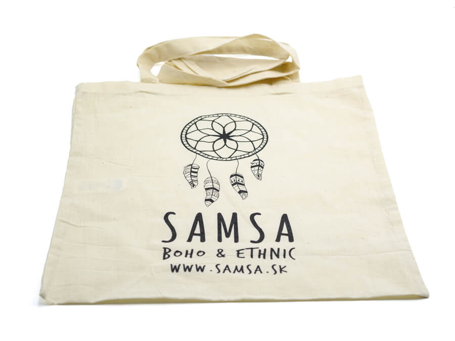 Textilná taška s potlačou - sieťotlač;Textilní taška s potiskem - sítotisk