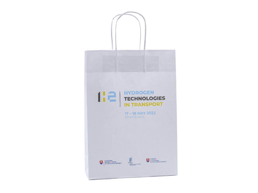 Papierová taška s potlačou - sieťotlač;Papírová taška s potiskem - sítotisk