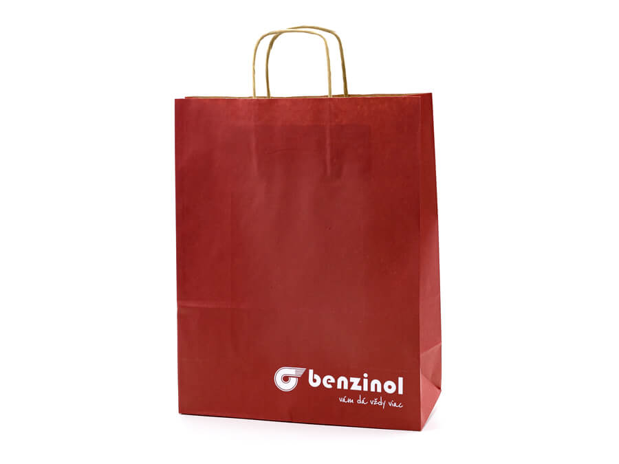 Papierová taška s potlačou - sieťotlač;Papírová taška s potiskem - sítotisk