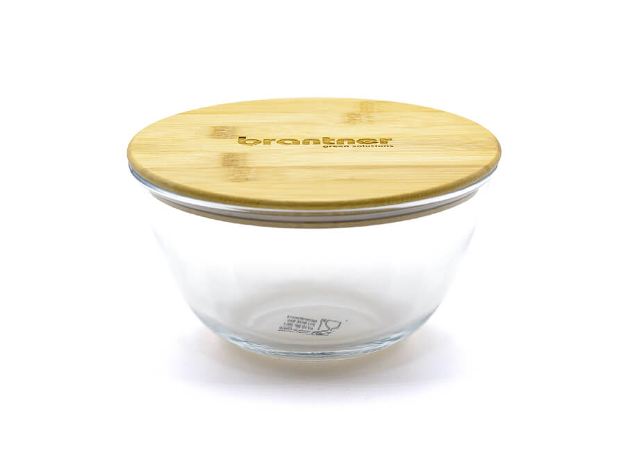 Miska s dreveným viečkom s potlačou - gravírovanie;Miska s dřevěným víčkem s potiskem - gravírování