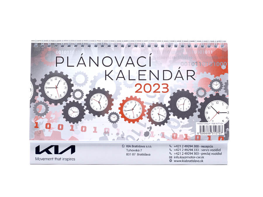Stolový kalendár s potlačou - sieťotlač;Stolní kalendář s potiskem - sítotisk