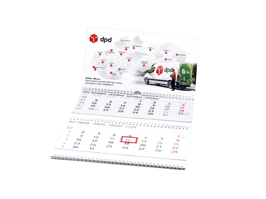 Kalendár s potlačou - digitálny transfér;Kalendář s potiskem - digitální transfer