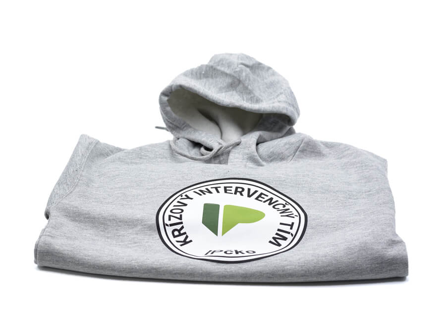 Mikina s potlačou - sieťotlač;Mikina s potiskem - sítotisk