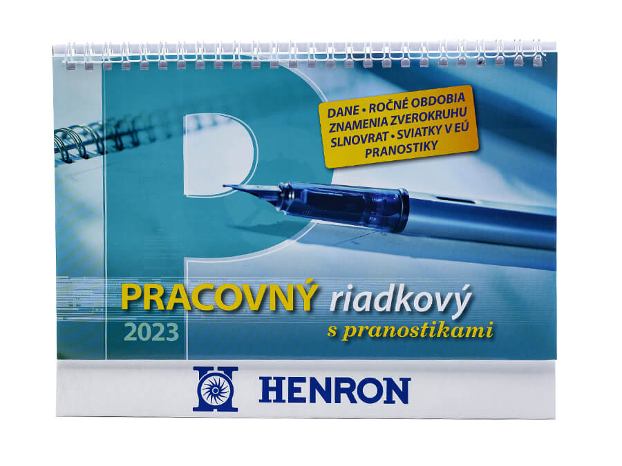 Stolový kalendár s potlačou - sieťotlač;Stolní kalendář s potiskem - sítotisk