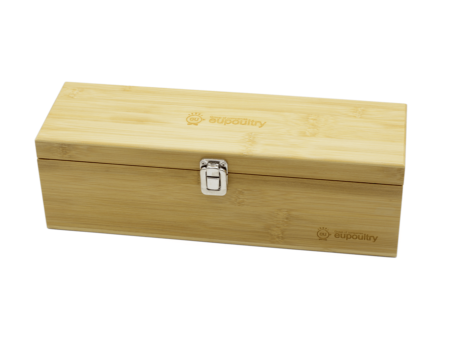 Drevená krabička na víno s potlačou - gravírovanie;Dřevěná krabička na víno s potiskem - gravírování