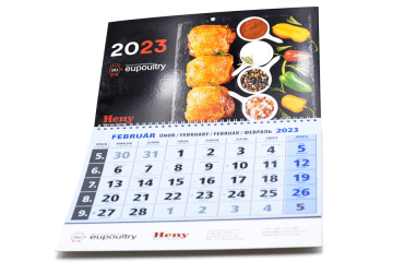 Nástenný kalendár s potlačou - sieťotlač;Nástěnný kalendář s potiskem - sítotisk