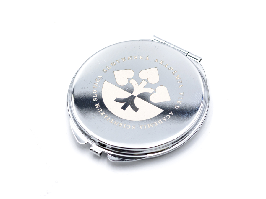 Kovové zrkadieľko - Gravírovanie laserom;Kovové zrcátko - Gravírování laserem