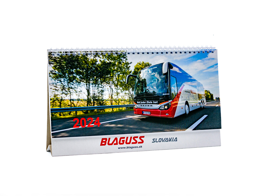 Stolový kalendár s vlastnou lištou Blaguss; Stolní kalendář s vlastní lištou Blaguss