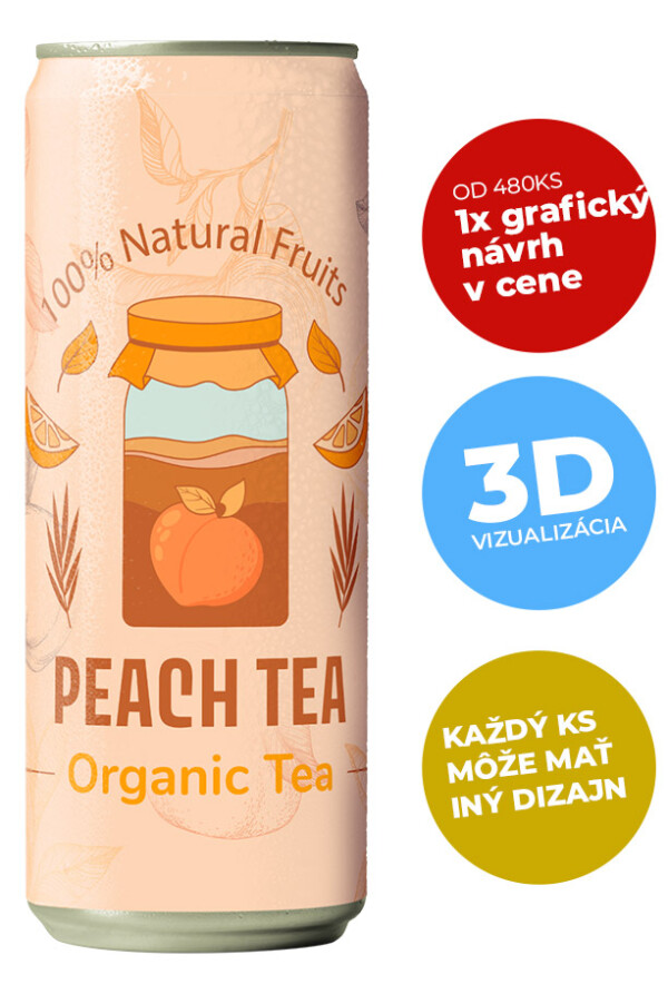 Pfirsich-Eistee in einer Dose 250 ml