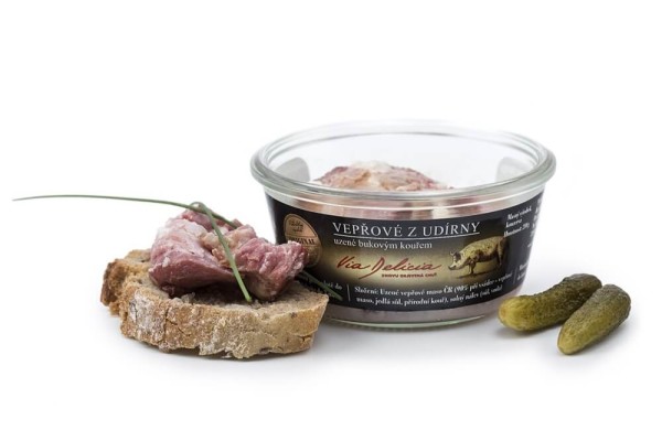 Pork from a smokehouse smoked with beech smoke