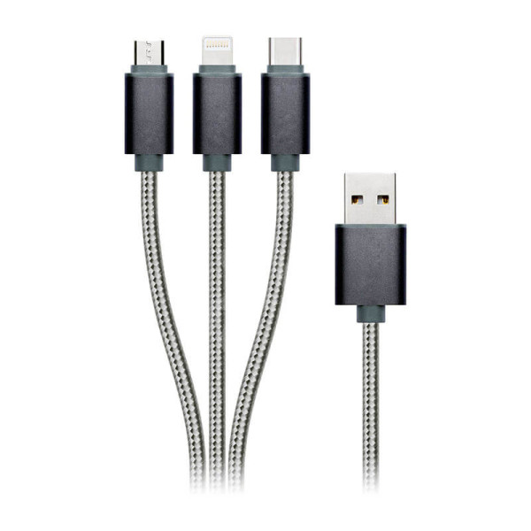USB LADEKABEL MIT LIGHTNING, USB MICRO UND TYPE-C USB-STECKER
