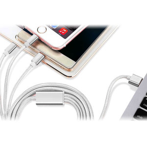 USB LADEKABEL MIT LIGHTNING, USB MICRO UND TYPE-C USB-STECKER - Reklamnepredmety