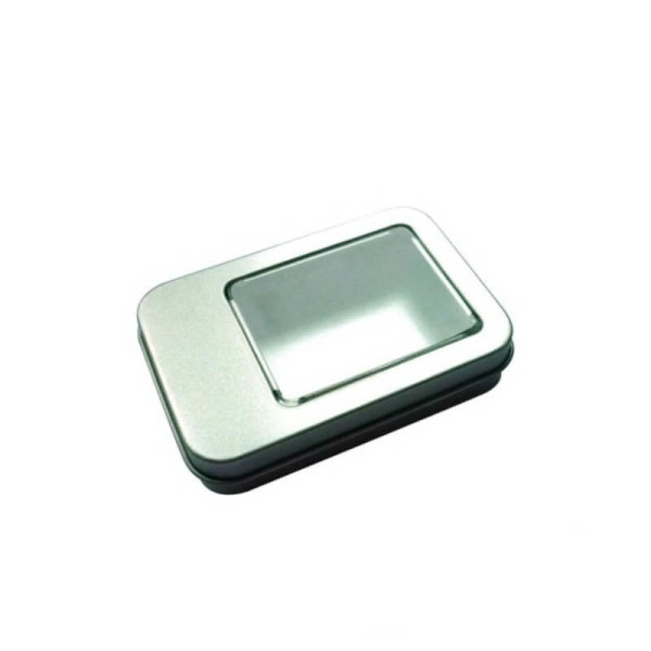 METALLSCHACHTEL MIT SICHTFENSTER KLEIN