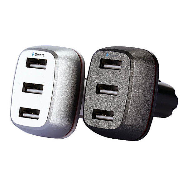 ELEGANTER ADAPTER FÜRS AUTO MIT 3 USB ANSCHLÜSSEN UND LED-STREIFEN