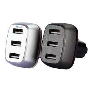 ELEGANTER ADAPTER FÜRS AUTO MIT 3 USB ANSCHLÜSSEN UND LED-STREIFEN - Reklamnepredmety