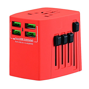 REISEADAPTER MIT 4 USB-SCHNITTSTELLEN - Reklamnepredmety