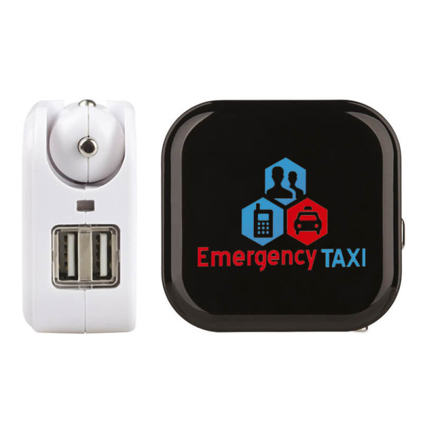 2 IN 1 - ZUSAMMENKLAPPBARER USB AUTOADAPTER UND NETZADAPTER