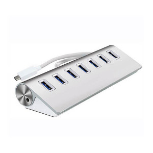 ALUMINIUM USB-HUB 3.0, 7 SCHNITTSTELLEN, TYPE-C ANSCHLUSS - Reklamnepredmety