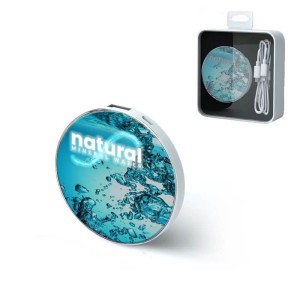 POWER BANK ROUND (MOBILES LADEGERÄT), 2000, oder 3000 mAh - Reklamnepredmety