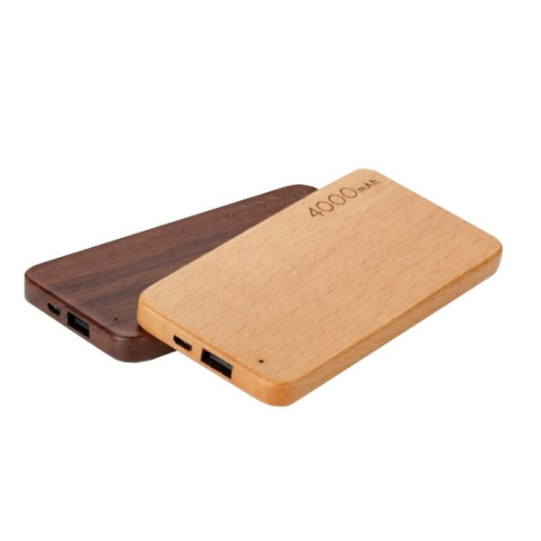 POWER BANK SLIM MIT HOLZGEHÄUSE, 4000 mAh
