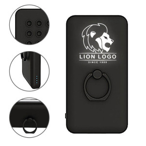 DUALE POWER BANK MIT SAUGKNOPF UND FINGERRING; 5000 mAh - Reklamnepredmety