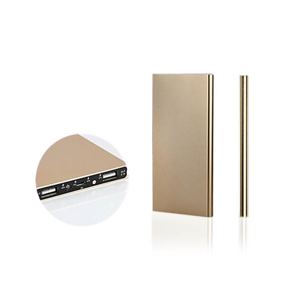 DUALE SLIM-POWER BANK MIT METALLGEHÄUSE (MOBILES LADEGERÄT) MIT LED-LEUCHTE, 8000 mAh