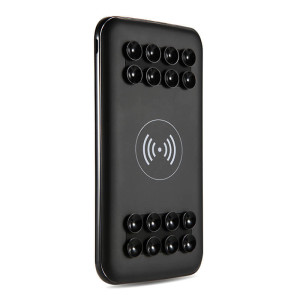 WIRELESS POWER BANK (QI STANDARD) MIT ZWEI USB-AUSGÄNGEN UND SAUGNÄPFEN, 10000 MAH - Reklamnepredmety