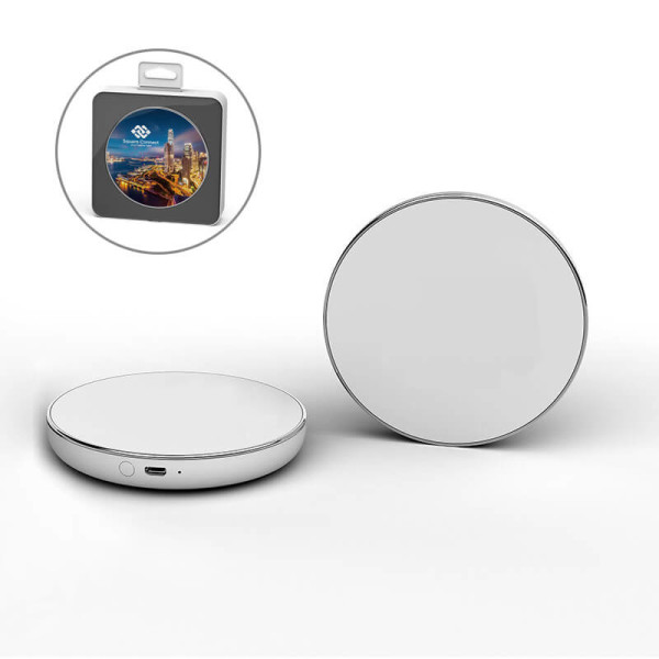 QI INDUKTIONS-POWER BANK (KABELLOSES MOBILES LADEGERÄT) MIT MÖGLICHKEIT EINES LED-LOGOS, 2000 - 5000 MAH