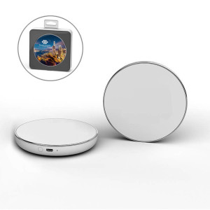 QI INDUKTIONS-POWER BANK (KABELLOSES MOBILES LADEGERÄT) MIT MÖGLICHKEIT EINES LED-LOGOS, 2000 - 5000 MAH - Reklamnepredmety