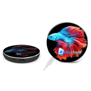 QI INDUKTIONS-POWER BANK (KABELLOSES MOBILES LADEGERÄT) MIT MÖGLICHKEIT EINES LED-LOGOS, 2000 - 5000 MAH - Reklamnepredmety