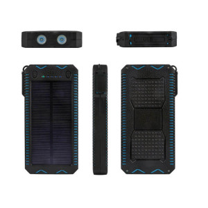 WASSERFESTE SOLAR POWER BANK MIT LICHT UND FEUERZEUG, 12000 mAh - Reklamnepredmety