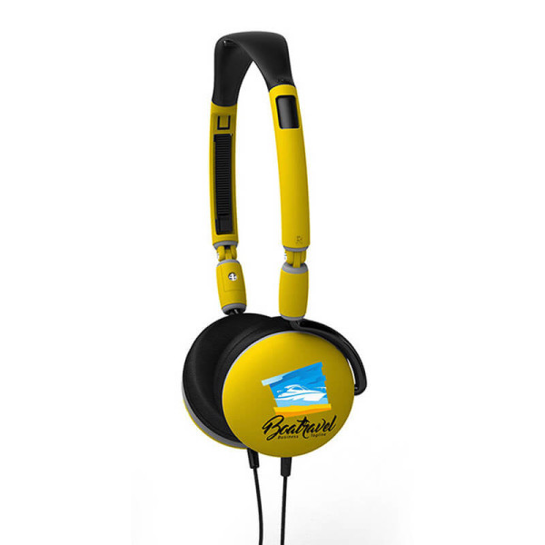 FALTBARE KOPFHÖRER MIT MIKROFON MIT CMYK-DRUCKOPTION