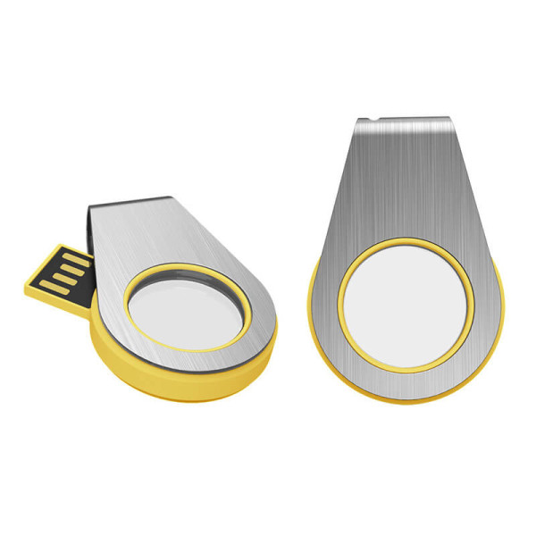 DREHBARER USB-STICK MIT LED UNTERLEUCHTETEM LOGO