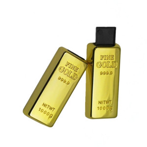 AUSZIEHBARER USB-STICK GOLDZIEGEL - Reklamnepredmety