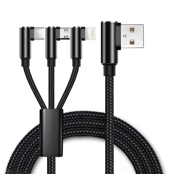 USB-LADEKABEL 3 IN 1 MIT „L“-ANSCHLÜSSEN
