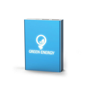 DUALE POWER BANK AUS METALLMIT DER MÖGLICHKEIT EINES LED-LIGHT-UP-LOGOS 8000/10000 MAH - Reklamnepredmety