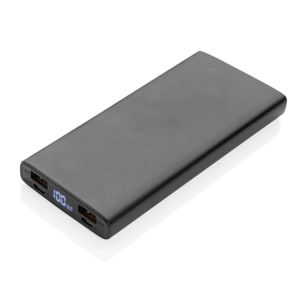 18W PD Powerbank mit 10.000 mAh aus Aluminium, silber