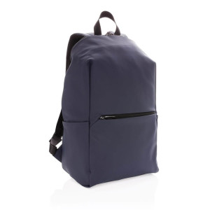 Schicker PU 15.6" Laptop-Rucksack, navy blau - Reklamnepredmety