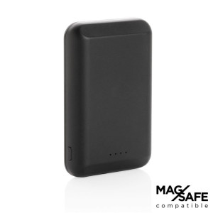 Magnetische 5.000 mAh Wireless Powerbank, schwarz - Reklamnepredmety