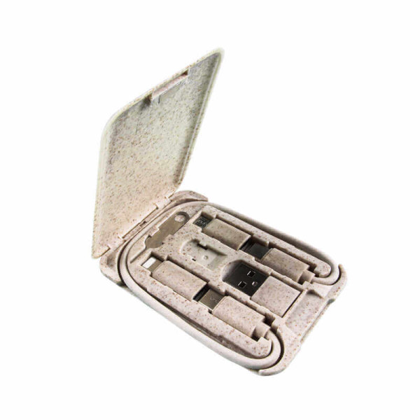 MULTIFUNKTIONALES KABEL IN EINER PRAKTISCHEN BOX AUS NATÜRLICHEN MATERIALIEN (WEIZENSTRAHL)
