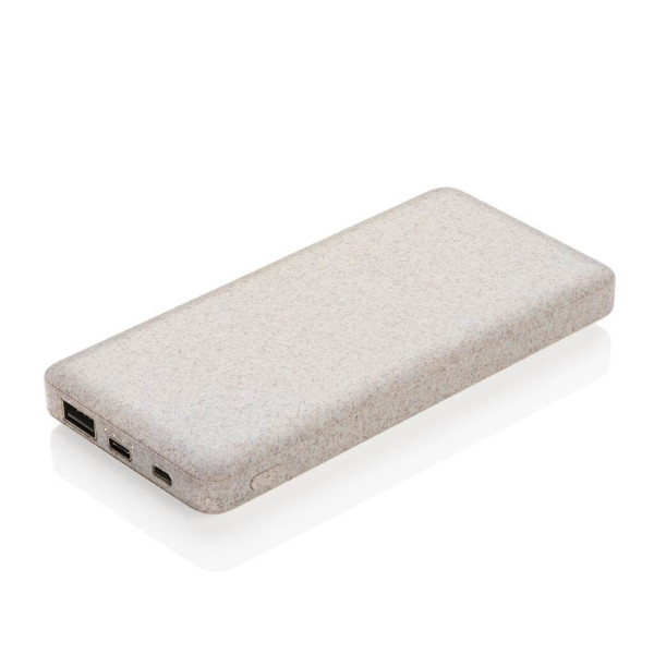 10.000 mAh Weizenstroh Powerbank, braun