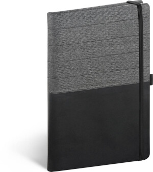NOTIQUE Notebook Skiver, čiernosivý, linajkovaný, 13 x 21 cm - Reklamnepredmety