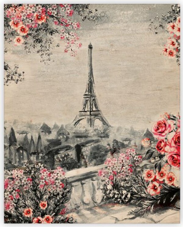 Drevený obraz Eiffel Tower