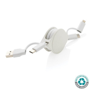 6-in-1 Kabel aus TPE und RCS Standard recyceltem Kunststoff, - Reklamnepredmety