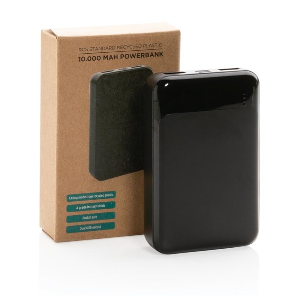 10.000 mAh Powerbank aus RCS Standard recyceltem Kunststoff,