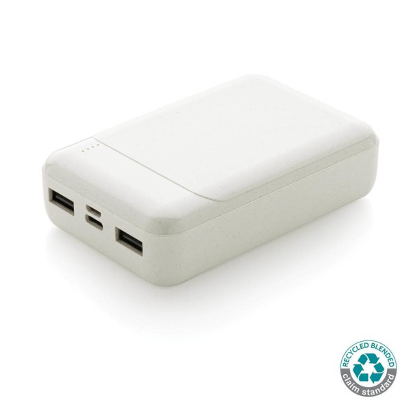 10.000 mAh Powerbank aus RCS Standard recyceltem Kunststoff,