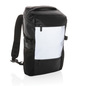 PU-Easy-Access High-Visibility 15.6" Laptop-Rucksack, schwar - Reklamnepredmety