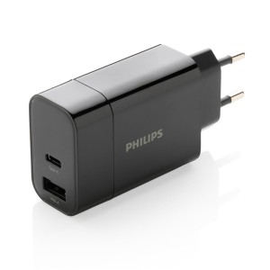 Philips Ultra Fast PD Wall-Charger, schwarz - Reklamnepredmety