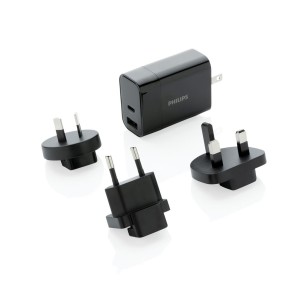 Philips Ultra Fast PD Travel-Charger, schwarz - Reklamnepredmety