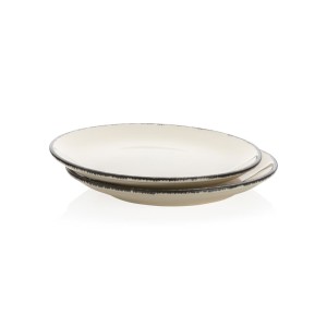 2-tlg. Ukiyo Teller-Set, weiß - Reklamnepredmety